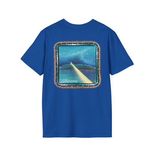 Rez Beauty Bar Beaded Acrylic Tatoosh Island Painting Tee