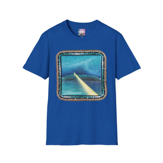 Rez Beauty Bar Beaded Acrylic Tatoosh Island Painting Tee