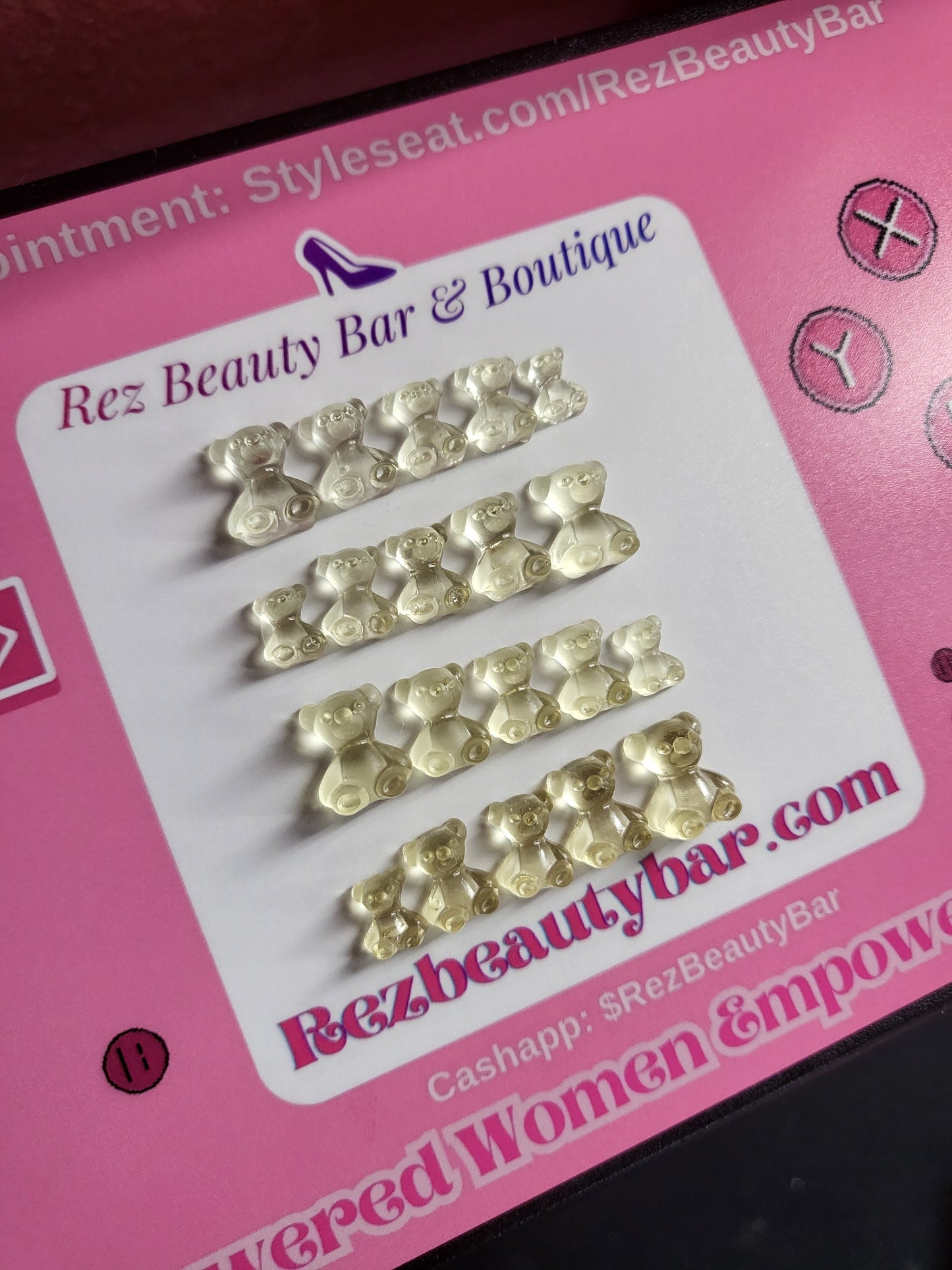 100% Handmade Gummy Bear Nail Charms 20 pc