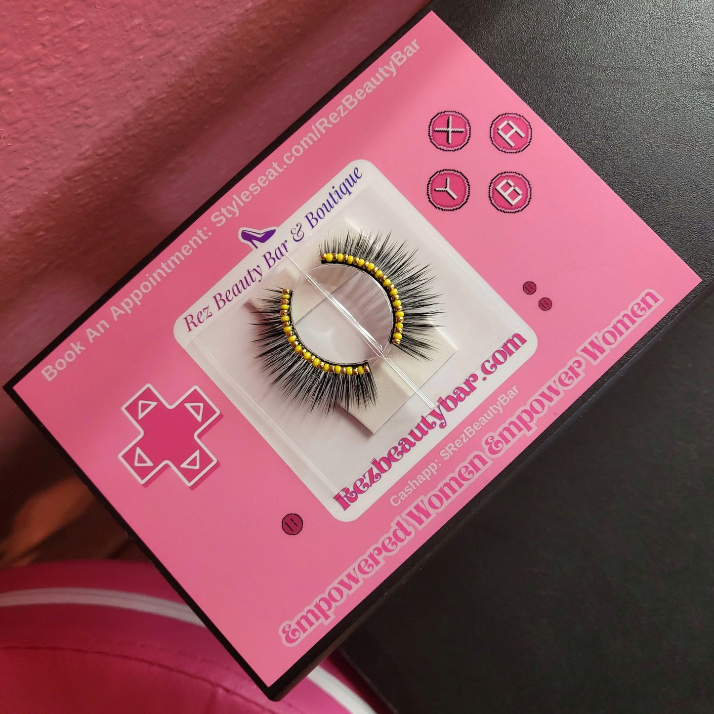 24K Yellow Beaded Lashes
